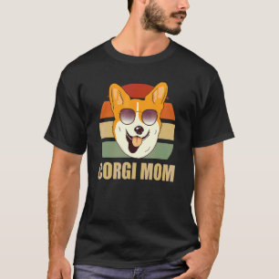 Corgi-Hundemama Vintage Retro Sonnenuntergang Hübs T-Shirt