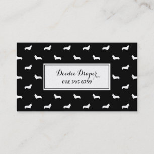 Corgi-HundeSilhouette-Schwarz- und Visitenkarte