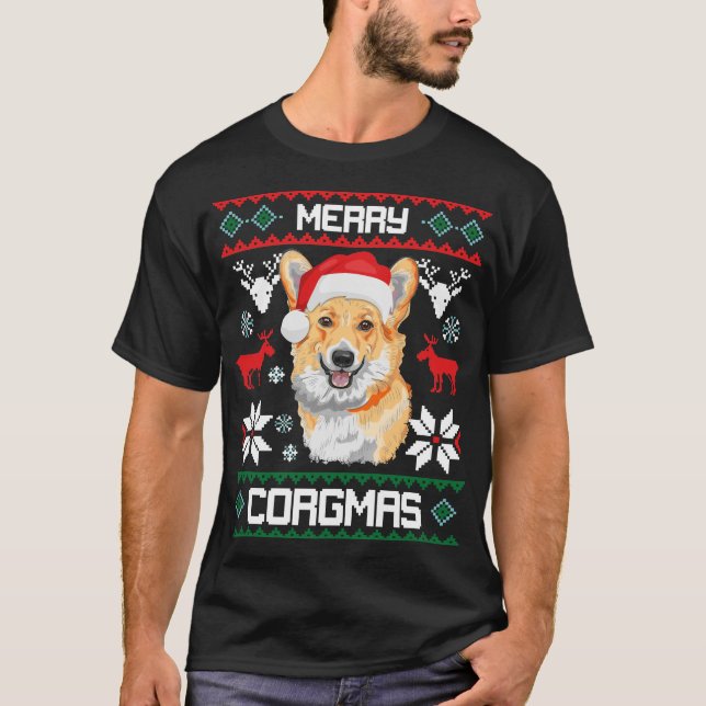 Corgi-Hundfröhliches Corgmas WeihnachtsT - T-Shirt (Vorderseite)
