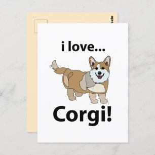 Corgi I Liebe Corgi Postkarte