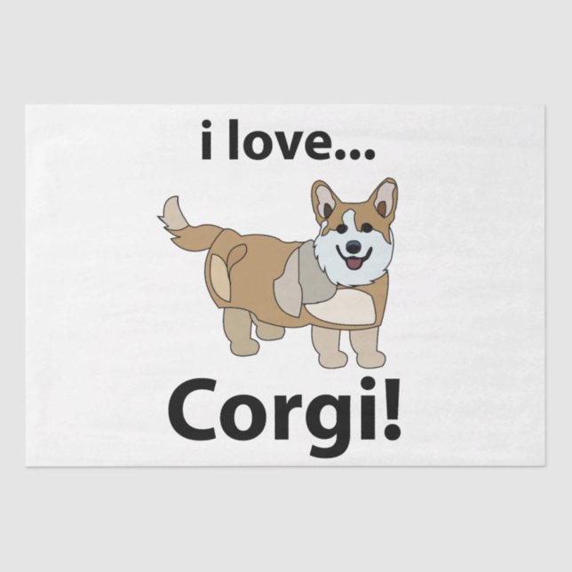 Corgi I Liebe Corgi Seidenpapier (Vorderseite)