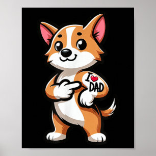 Corgi I Liebe Vater Funny Dog Tattoo _1 Poster