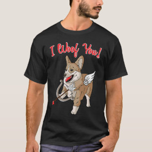 Corgi I Woof You Cupid Hund Corgis Valentinstag T-Shirt