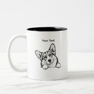 Corgi Ihren Text Zweifarbige Tasse