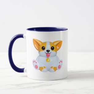Corgi-Illustration Cute Glänzende Orange Tasse