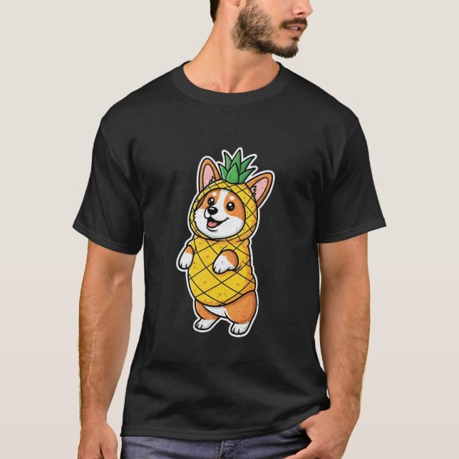 Corgi im Ananas-Kostüm T-Shirt (Vorderseite)