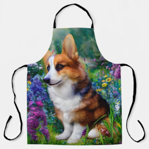 Corgi im Garten Schürze
