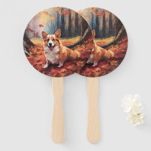 Corgi im Herbst Leaves Fall Inspiriert Fächer