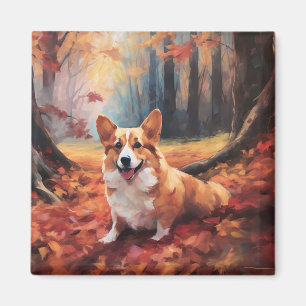 Corgi im Herbst Leaves Fall Inspiriert Magnet