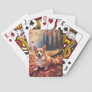 Corgi im Herbst Leaves Fall Inspiriert Spielkarten
