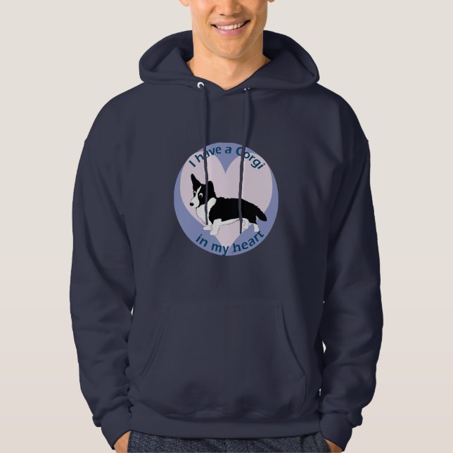 Corgi im Herzen 2 Hoodie (Vorderseite)