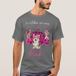 Corgi im Oktober tragen wir Pink Halloween Corgi P T-Shirt