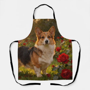 Corgi in den Rosen IV Schürze