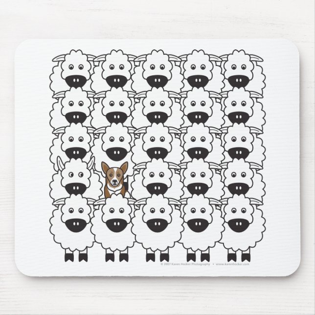 Corgi in den Schafen Mousepad (Vorne)
