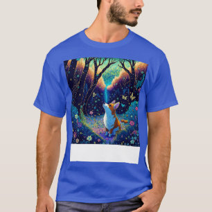 Corgi in einem magischen Wald umgeben von Butterfl T-Shirt