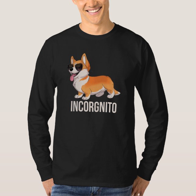 Corgi Incorgnito Niedlich Incognito Corgi mit Sung T-Shirt (Vorderseite)