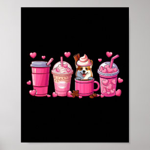 Corgi Inside Cup Kaffeeliebhaber Valentinstag Hea Poster