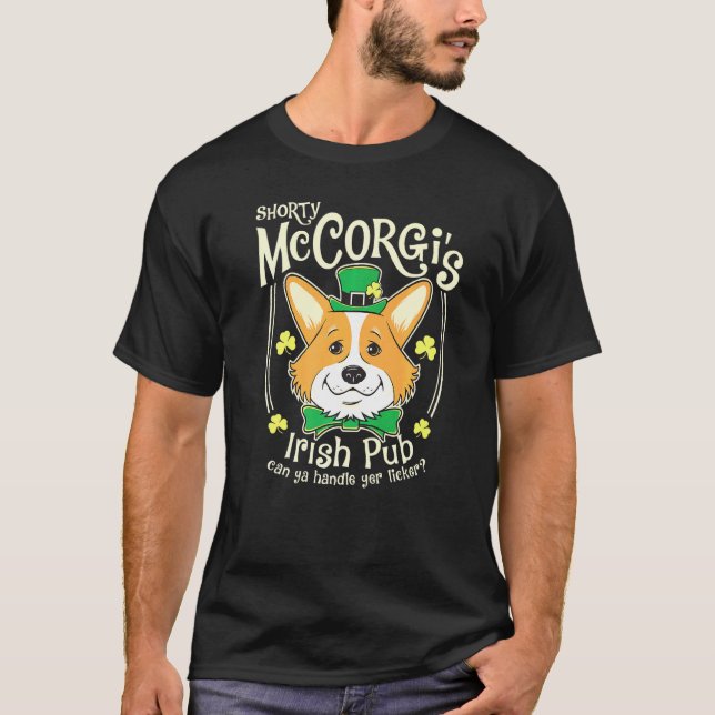 Corgi Irish Pub Shorty Mccorgi T-Shirt (Vorderseite)