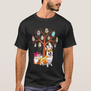 Corgi jagt Eier Baum Vintage LKW Ostertag T-Shirt