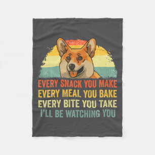Corgi Jeden Snack, den du machst, ich werde Hund b Fleecedecke