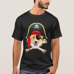 Corgi Jolly Roger Piraten Corgi Halloween Kostüm T-Shirt