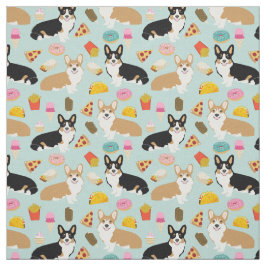 Corgi Junk Food Fabric - niedliches Corgis-Design Stoff