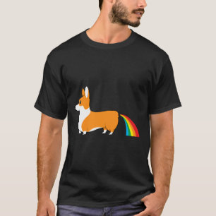 Corgi Kackte Rainbow T-Shirt
