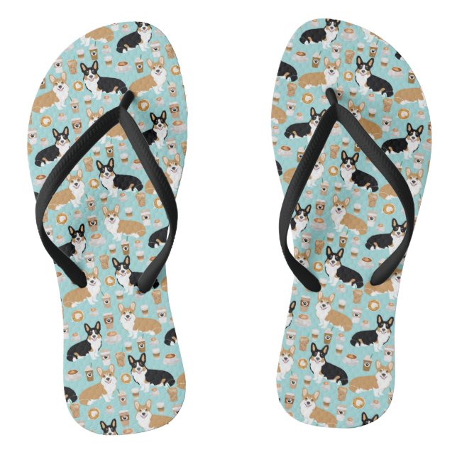 Corgi-Kaffee drehen Reinfälle - Wolljacke Corgis Flip Flops (Fußbett)