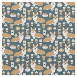 Corgi-Kaffee-Gewebe - niedliches Korgi-Muster Stoff
