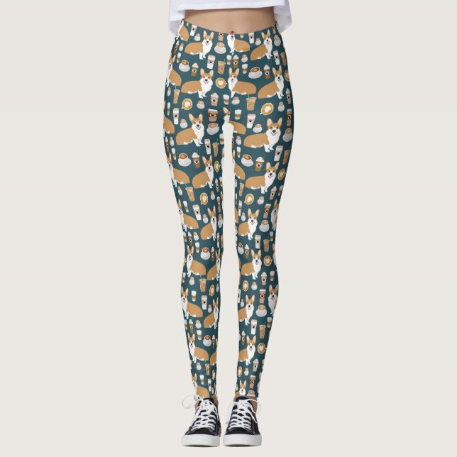 Corgi-Kaffee - Leggings (Vorderseite)