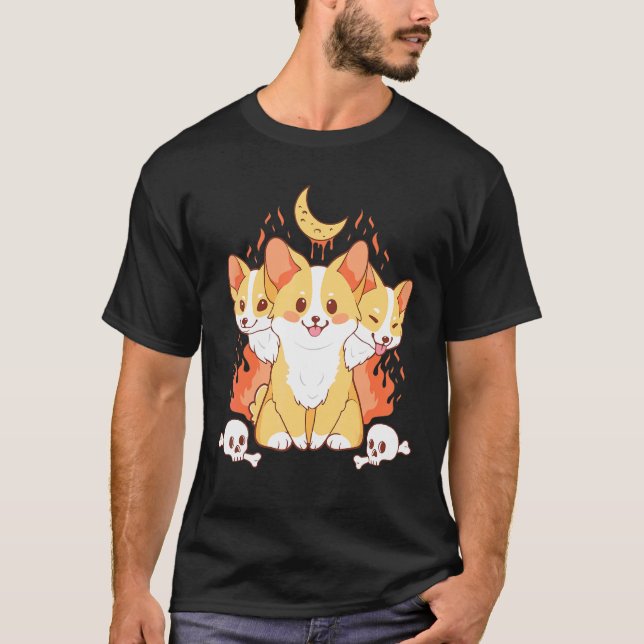 Corgi Kavaii Plush Dog Corgi Stuff T-Shirt (Vorderseite)