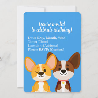 Corgi Kindergeburtstag Einladung