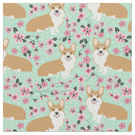 Corgi-Kirschblüte Stoff
