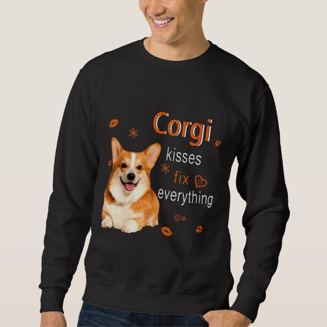 Corgi Kisses Fix Alles 1249 Sweatshirt (Vorderseite)