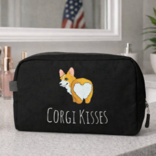 'Corgi Kisses' Lustiges Schwarzes für Corgi-Fans Waschbeutel