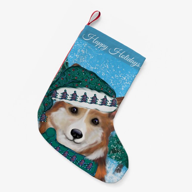 Corgi Kleiner Weihnachtsstrumpf (Vorderansicht (hängend))