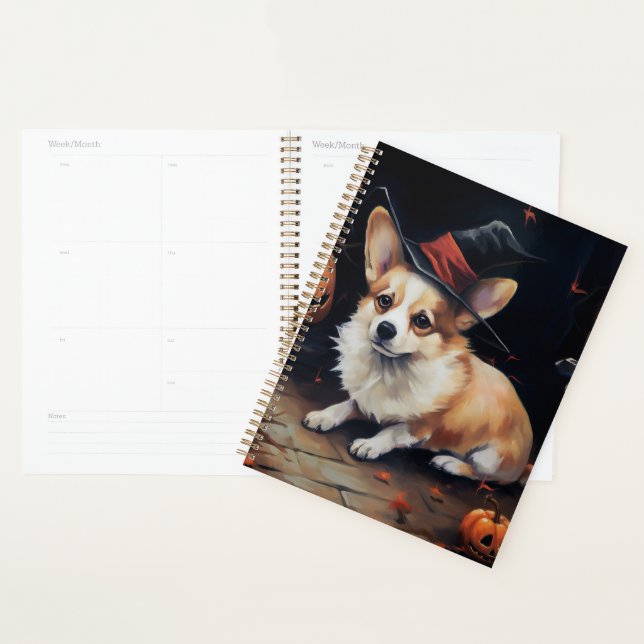 Corgi Kürbisse Halloween Gruselig Planer (Anzeige)