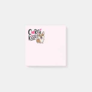 Corgi Küsse Rosa Herzen Hunde Liebhaber Post-it Klebezettel