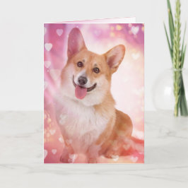 Corgi lächeln mit Herzvalentine Feiertagskarte