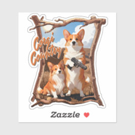 Corgi-Land – Lustiges Corgi-Shirt, Rustikale Ameri Aufkleber
