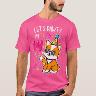 Corgi Lasse Pawty Im 14. Geburtstag 14 Jahre alt T T-Shirt
