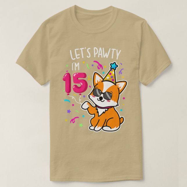 Corgi Lasse Pawty Im 15., 15. T-Shirt (Design vorne)