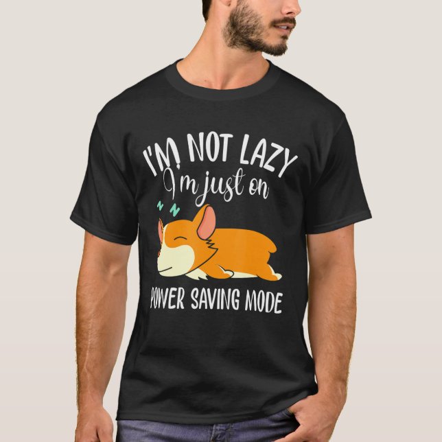 Corgi Lazy Schlafhund T-Shirt (Vorderseite)