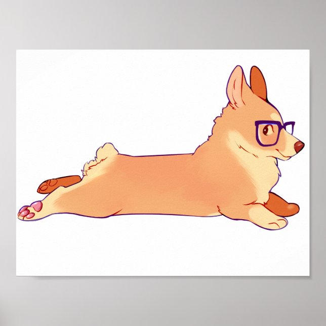 Corgi legt Plakat (Vorne)