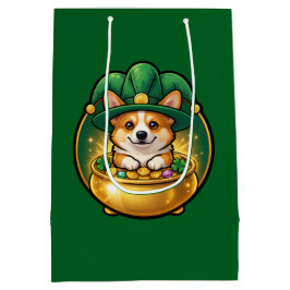 Corgi Leprechaun Pot of Gold St. Patrick’s Day T Mittlere Geschenktüte
