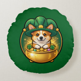 Corgi Leprechaun Pot of Gold St. Patrick’s Day T Rundes Kissen