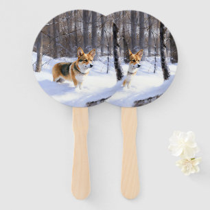 Corgi Let It Snow Weihnachten Fächer
