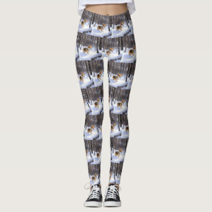 Corgi Let It Snow Weihnachten Leggings