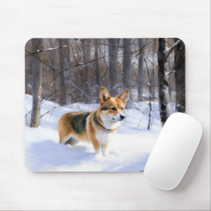 Corgi Let It Snow Weihnachten Mousepad