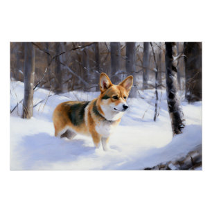Corgi Let It Snow Weihnachten Poster
